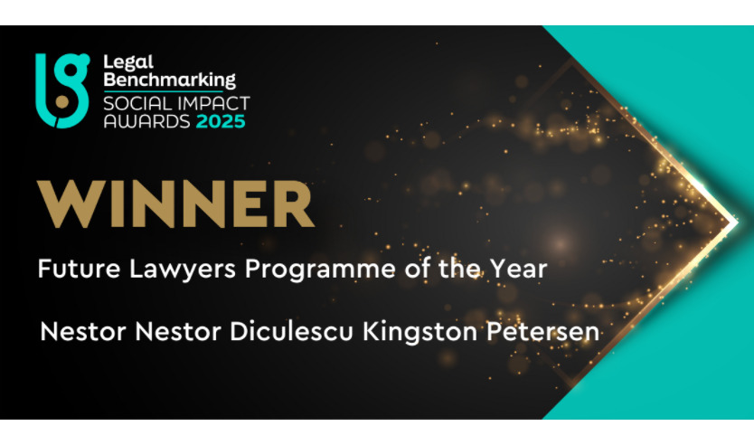 Nestor Nestor Diculescu Kingston Petersen, câștigătoarea premiului Future Lawyers Programme of the Year acordat de Legal Benchmarking Group